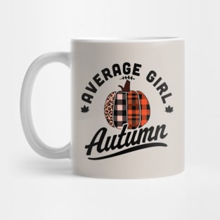 Average Girl Autumn - Fall Season - Leopard Plaid Pumpkin Mug